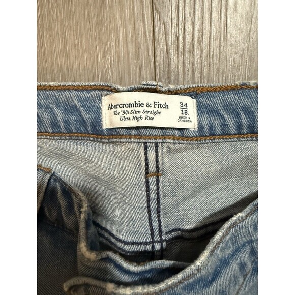 Abercrombie & Fitch Women’s Jeans Size 34 (18) 90s Slim Straight Ultra High Rise - Picture 4 of 4